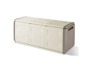 eoshop Plastični shranjevalni zaboj Linea Cube, 3-delni, bež, 330 L, 138×53×57 cm