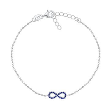 Brilio Silver Očarljiva srebrna zapestnica z modrimi cirkoni Infinity BR42WB