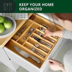 HOME & MARKER® Predal za organiziranje pribora, Raztegljiv predal, Predal za kuhinjo | SORTKO