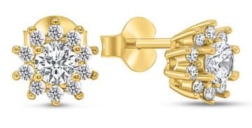 Brilio Silver Bleščeči pozlačeni uhani s cirkoni EA325Y