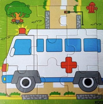 Lesena sestavljanka Ambulanca 9 kosov