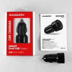 AXAGON PWC-5V5, SMART polnilec za avto, 2x vrata 5V-2,4A + 2,4A, 24W