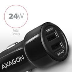 AXAGON PWC-5V5, SMART polnilec za avto, 2x vrata 5V-2,4A + 2,4A, 24W