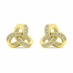 Brilio Silver Brezčasni pozlačeni uhani s cirkoni EA576Y