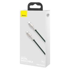 BASEUS BASEUS CAFULE KOVINSKI PODATKOVNI KABEL USB TYPE C - USB TYPE C 100 W (20 V / 5 A) POWER DELIVERY 2 M ZELENA (CATJK-D06)
