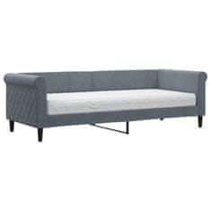 Vidaxl Dnevna postelja z vzmetnico temno siva 80x200 cm žamet