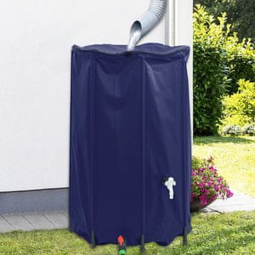 Vidaxl vidaXL Zbiralnik deževnice s pipo, zložljiv, 500 l, PVC