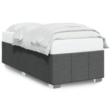 Vidaxl Posteljni okvir brez vzmetnice temno siv 90x190 cm blago