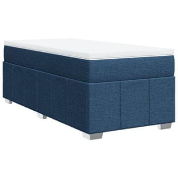 Vidaxl Box spring postelja z vzmetnico modra 100x200 cm blago