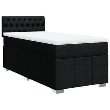 Vidaxl Box spring postelja z vzmetnico črn 90x190 cm blago