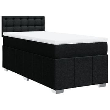 Vidaxl Box spring postelja z vzmetnico črn 90x190 cm blago
