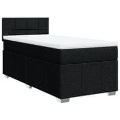 Vidaxl Box spring postelja z vzmetnico črn 90x190 cm blago