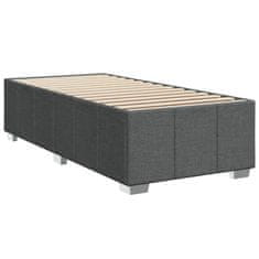 Vidaxl Box spring postelja z vzmetnico temno siva 90x190 cm blago