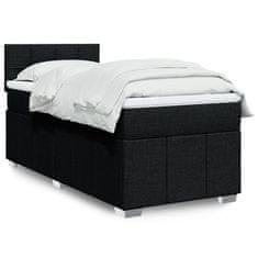 Vidaxl Box spring postelja z vzmetnico črn 90x190 cm blago