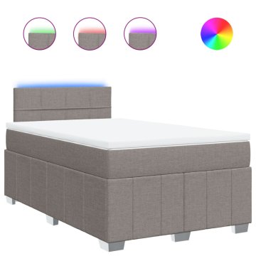 Vidaxl Box spring postelja z vzmetnico taupe 120x190 cm blago