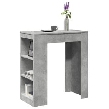 Vidaxl vidaXL Barska miza s policami betonsko siva 95x47x103,5 cm