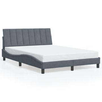 Vidaxl Posteljni okvir brez vzmetnice Hanko temno siv 120x200 cm žamet