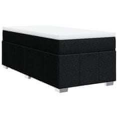 Vidaxl Box spring postelja z vzmetnico črna 100x200 cm blago