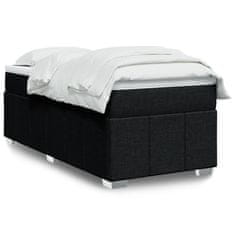 Vidaxl Box spring postelja z vzmetnico črna 80x200 cm blago