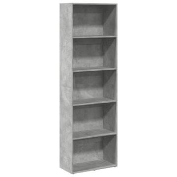 Vidaxl Knjižna omara betonsko siva 60x30x189 cm inženirski les