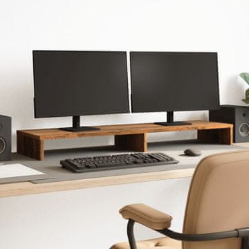 Vidaxl vidaXL Stojalo za monitor, starinski les, 100 x 27 x 10 cm