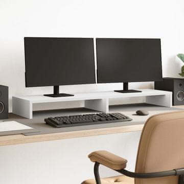 Vidaxl vidaXL stojalo za monitor, belo, 100 x 27 x 10 cm