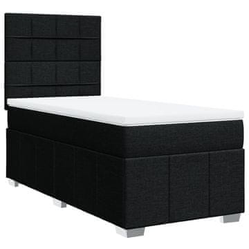 Vidaxl Box spring postelja z vzmetnico črna 80x200 cm blago