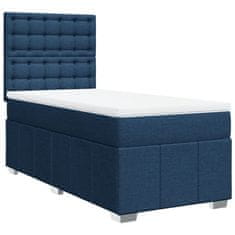 Vidaxl Box spring postelja z vzmetnico modra 100x200 cm blago