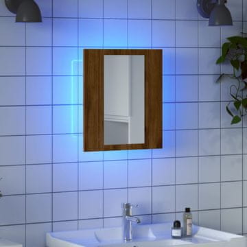 Vidaxl vidaXL Kopalniška omarica z ogledalom in LED lučjo, umetniški hrast, 40x12x45 cm