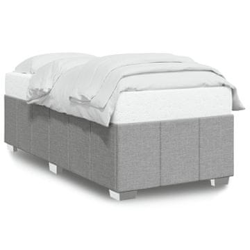 Vidaxl Posteljni okvir brez vzmetnice svetlo siv 90x200 cm blago