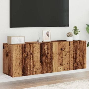 Vidaxl vidaXL Stenske TV omarice, 2 kosa, starinski les, 60 x 30 x 41 cm