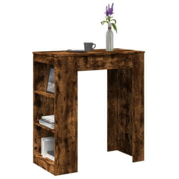 Vidaxl vidaXL Barska miza s policami dimljen hrast 95x47x103,5 cm