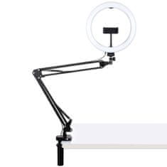 Puluz Selfie Ring krožka LED svetloba 10'' + držalo za mizo, črna
