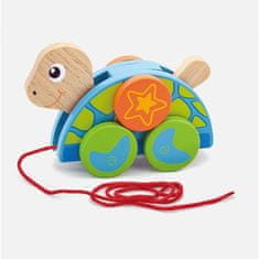 Viga Lesena igrača za vlečenje na vrvici Turtle