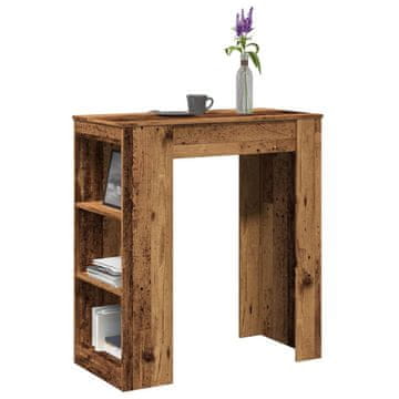 Vidaxl vidaXL Barska miza s policami, starinski les, 95x47x103,5 cm