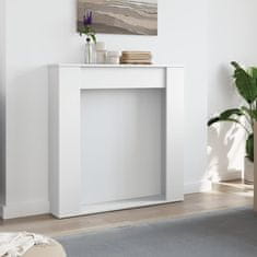 Vidaxl Okvir za kamin bel 100x20x100 cm inženirski les
