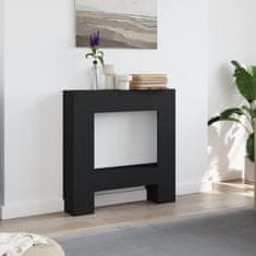 Vidaxl Okvir za kamin črn 81x18x82 cm inženirski les