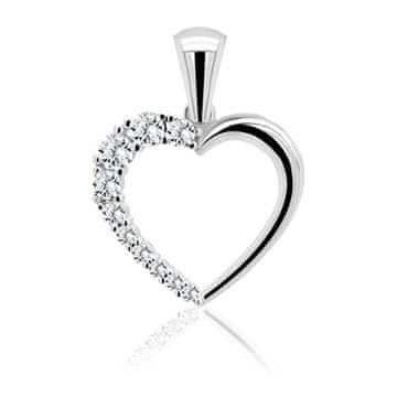 Brilio Silver Romantičen srebrn obesek s cirkoni PT42W