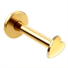 Troli Očarljiv pozlačen jekleni labret Heart