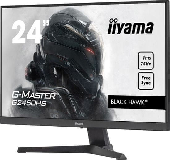 iiyama G-Master Black Hawk gaming monitor G2450HS-B1 23,8" Črna, VA, 75Hz, 1ms, FreeSync, HDMI, Display Portquot