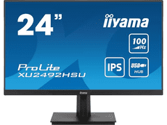 iiyama ProLite monitor XU2492HSU-B6 24" IPS, Full HD, črn, Ultra Slim Bezel, HDMI, Display Port, USB Hub s 100Hz osveževanjem