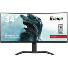 iiyama G-Master Red Eagle ukrivljen gaming monitor GB3467WQSU-B5 34" Črna, 165Hz, ločljivost 3440x1440, 0,4ms, FreeSync, 2 x HDMI/DisplayPort z USB Hubom