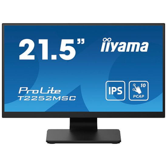 iiyama ProLite monitor T2252MSC-B2 22" črn, IPS, Full HD, Projective Capacitive 10pt dotik, HDMI, Display Port