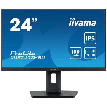iiyama ProLite monitor XUB2492HSU-B6 24" IPS, Full HD, črn, ultra tanek okvir, HDMI, Display Port, USB Hub, nastavljiva višina, 100Hz