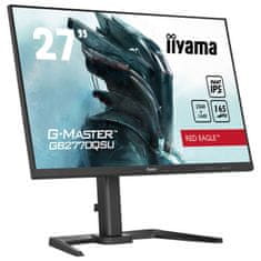 iiyama G-Master Red Eagle gaming monitor GB2770QSU-B5 27" Črna, WQHD ločljivost 2560x1440, IPS, 165Hz, 0,5 ms, FreeSync, HDMI, Display Port, USB Hub