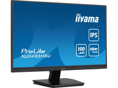 iiyama ProLite monitor XU2493HSU-B6 24", IPS, 100 Hz, USB Hub, črn, ultra tanek okvir, HDMI, DisplayPort, reduktor modre svetlobe, brez utripanja