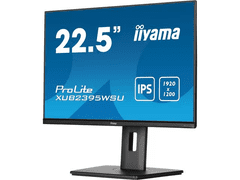 iiyama ProLite monitor XUB2395WSU-B5, 23", nastavljiv po višini, IPS, 1920 x 1200, vrtljiva funkcija, HDMI, DisplayPort, USB Hub, reduktor modre svetlobe, brez utripanja