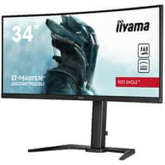iiyama G-Master Red Eagle ukrivljen gaming monitor GB3467WQSU-B5 34" Črna, 165Hz, ločljivost 3440x1440, 0,4ms, FreeSync, 2 x HDMI/DisplayPort z USB Hubom