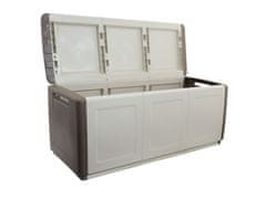 eoshop Plastični shranjevalni zaboj Linea Cube, 3-delni, bež, 330 L, 138×53×57 cm