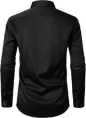 Mormark Moška srajca, Elastična srajca, Srajca brez likanja, Odporna na znoj (Črna, S/M) | BRILLSHIRT